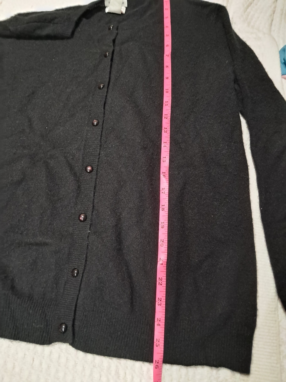 Jaclyn Smith 100% Cashmere Black Button-Down Cardigan Sweater Large - Picture 5 of 7